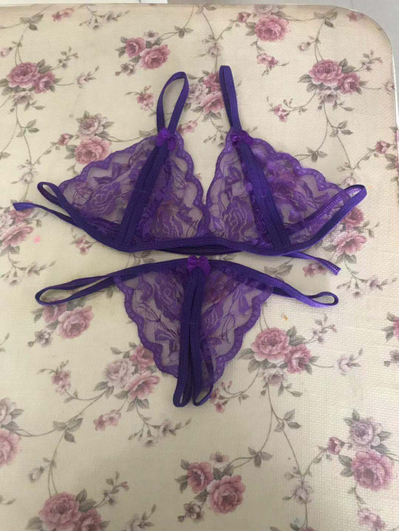 蕾丝透明三点式女式情趣内衣
